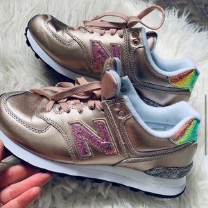 New Balance 574 Punk Glitter Rose Gold